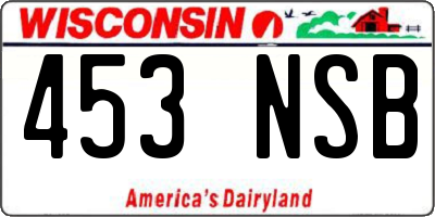 WI license plate 453NSB