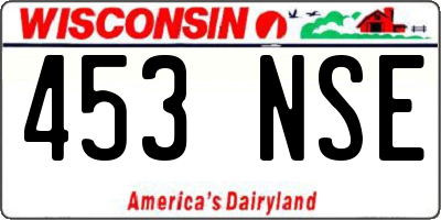 WI license plate 453NSE