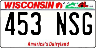 WI license plate 453NSG