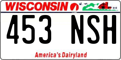 WI license plate 453NSH