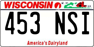 WI license plate 453NSI