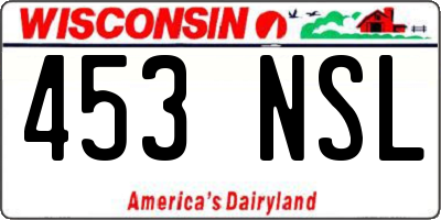 WI license plate 453NSL