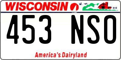 WI license plate 453NSO