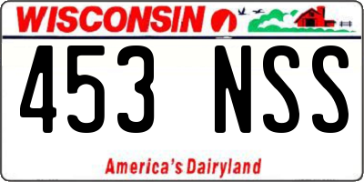 WI license plate 453NSS