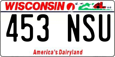 WI license plate 453NSU
