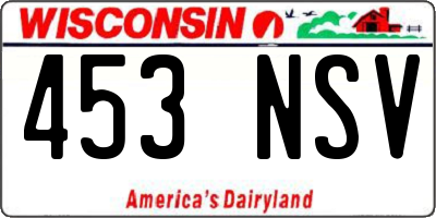 WI license plate 453NSV