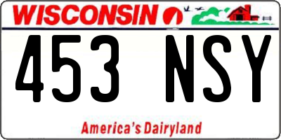 WI license plate 453NSY