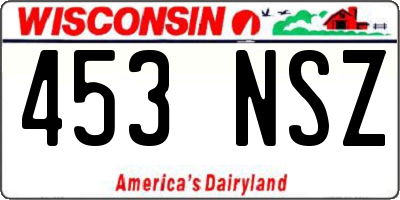 WI license plate 453NSZ