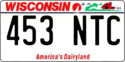 WI license plate 453NTC