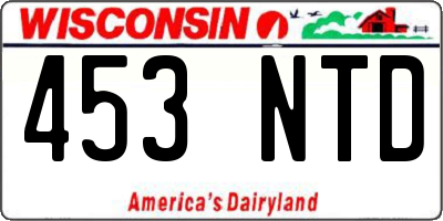 WI license plate 453NTD