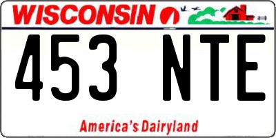 WI license plate 453NTE