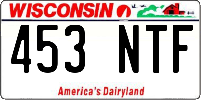 WI license plate 453NTF