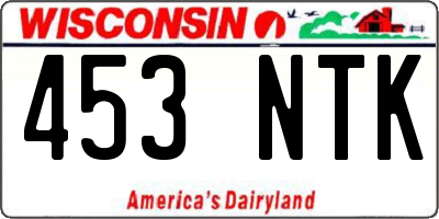 WI license plate 453NTK