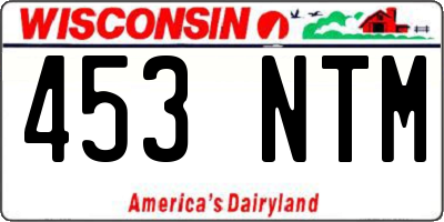 WI license plate 453NTM