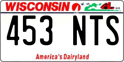 WI license plate 453NTS