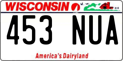 WI license plate 453NUA