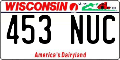 WI license plate 453NUC