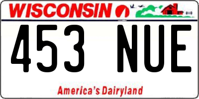 WI license plate 453NUE