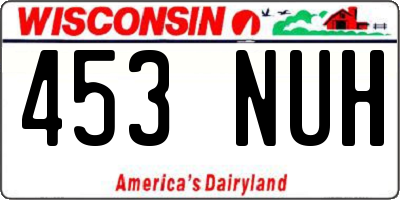 WI license plate 453NUH