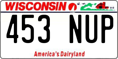 WI license plate 453NUP