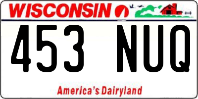 WI license plate 453NUQ