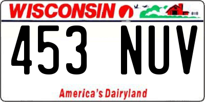 WI license plate 453NUV