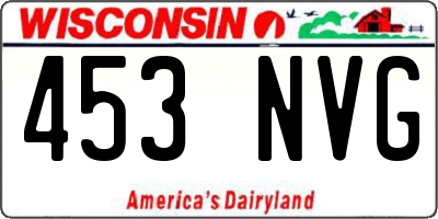 WI license plate 453NVG