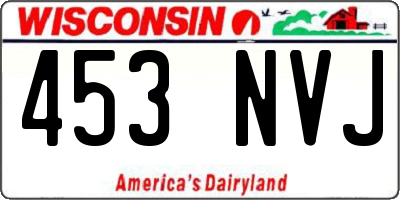 WI license plate 453NVJ