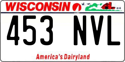 WI license plate 453NVL