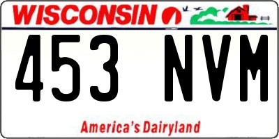 WI license plate 453NVM