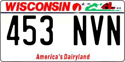 WI license plate 453NVN