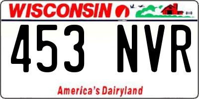 WI license plate 453NVR