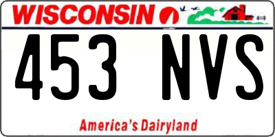 WI license plate 453NVS