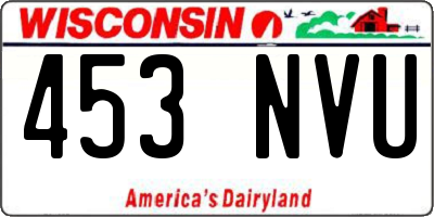 WI license plate 453NVU