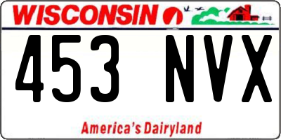 WI license plate 453NVX