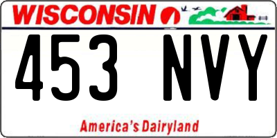 WI license plate 453NVY