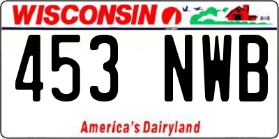 WI license plate 453NWB