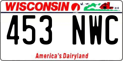 WI license plate 453NWC