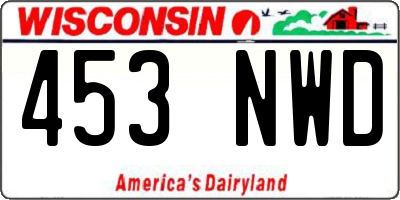 WI license plate 453NWD