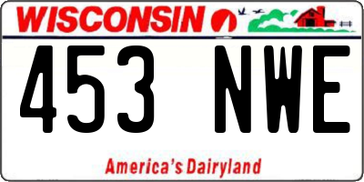 WI license plate 453NWE