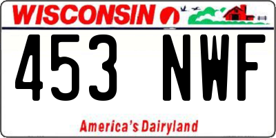 WI license plate 453NWF