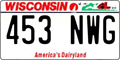 WI license plate 453NWG