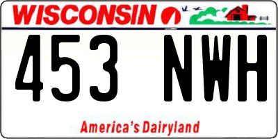 WI license plate 453NWH