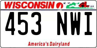 WI license plate 453NWI