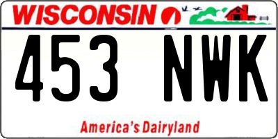 WI license plate 453NWK