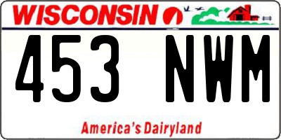 WI license plate 453NWM