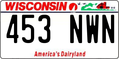 WI license plate 453NWN