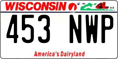 WI license plate 453NWP
