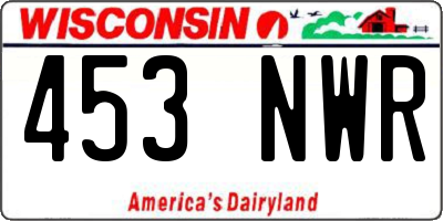 WI license plate 453NWR