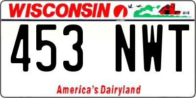 WI license plate 453NWT